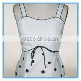 New Model Girl Polka Dot Print White Dress Elegant Style thumbnail-2