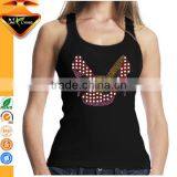 Wholesale Black Bride Rhinestone Transfer Iron-on Tank Tops Custom Weight Fabric thumbnail-6