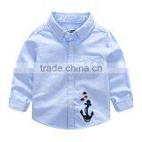S33473W Hot Sale Children Boys Shirts Cotton 100% Solid Kids Embroidery Shirts thumbnail-4