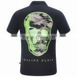 Custom Good Quality Cheap Skull Pattern Printed Polo T-shirt Wholesale in China thumbnail-4