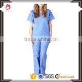 V Neck Two Pockets High Quality Scrub Sets Top & Pants Staff Uniform thumbnail-1