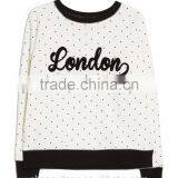 Knitted White Embroidery Long Sleeve Crewneck Sweatshirts Hooded t Shirt Coat thumbnail-2
