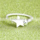 White Copper Cable Twisted Open Rings Silver Plated Pentagram Star Spiral thumbnail-1