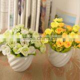 Lovely Decorative Artificial Silk Restaurant Table Vase Crystal Rose Flower thumbnail-3