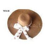 White Brown Packable Sun Hat , Paper String Crochet Sun Hat For Leisure Decoration thumbnail-1