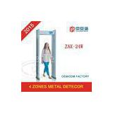 Silver Grey Body Scanner Metal Detector Door Frame , Airport Metal Detectors 4 Zones