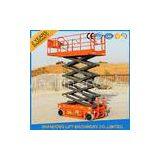 Rough Terrain Scissor Lift , Hydraulic / Electric Motor Lift Drive Mobile Scissor Lift Trolley