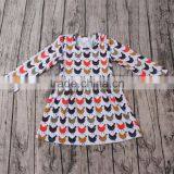 2016 Yawoo Latest Designs Flamingo Patterns Long Sleeve Girls Cotton Children Long Frocks Designs thumbnail-4