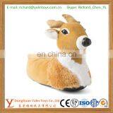 Giant Animal Reindeer Hilarious Men's Women's Fuzzy Slippers thumbnail-1