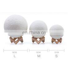 3D Printed Plastic 16 Colors Cordless RGB Sensor Motion LED Lunar Moon Lamp