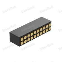 Dnenlink 1.27mm Pitch Dual Row H4.0mm Plane Contact Straight Female Header SMT Type PogoPin Header thumbnail-4