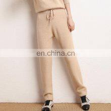 Women Casual Plain Knit Cashmere Jogger Pants With Drawstring thumbnail-2