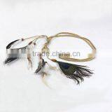 Wholesale Hair Accessories Girls Bohemia Braided Suede Headband With Feather Girls Hair Belts thumbnail-5