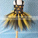 Yellow and black baby girl dresses cute fashion elsa party dress