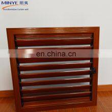 Artistic Quality Wood Color Aluminum Shutter Window Wood Grain Finish