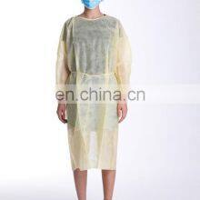 Customization pp pe Long Surgeon Gowns Disposable Workwear Yellow Isolation Gown thumbnail-1