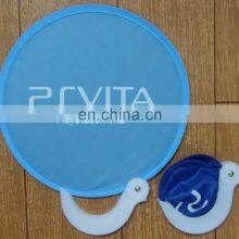 Round Hand Fans Wholesale Mini Nylon Foldable Plastic Hand Fan With White Side thumbnail-5