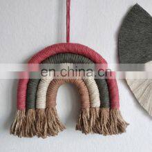 Hot Sale Macrame Rainbow and Leaf Handmade Wall Hanging Set, Baby Room Decor, Wall Hanging Decor thumbnail-4