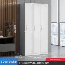 3/4/6/9-Door Steel Wardrobe Cabinet SW-201 | Hotel Staff Uniform Storage – Metal Wardrobe With Stainless Steel Clothes Rod & Built-in Lock thumbnail-1
