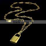 Fashion Europe Luxury Long 316L Stainless Steel Lock Necklaces thumbnail-1