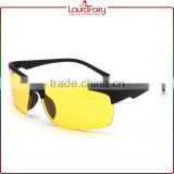 Laura Fairy Low Price Half Rim Yellow Lens Night Vision Cycling Driving Sunglasses