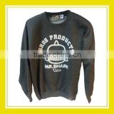 Special Products Bros Mr.Shark Unisex White Printed Long Sleeve Grey Sweater
