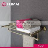 Luxury Bathroom Accessories Brass Gold Plated Towel Shelf Rack Bar Holder