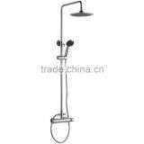 High Quality Round Rainfall Brass Thermostate Bath Shower Set, Polish and Chrome Finish, Wall Mounted thumbnail-1