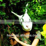 White Cute Latex Rabbit Bunny Mask Animal Costume For Party Or Masquerade thumbnail-1