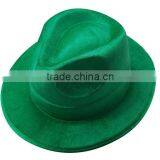 Green Gangster Fedora Hat With Ribbon