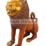 Brass Sitting Lion 8"