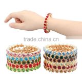 Fashion jewelry gold plated multiple color crystal bangle for women
