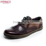 flat leather shoes genuine leather and canvas shoes for men
