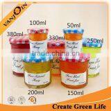 250ML Faceted Bonne Maman Jam Clear Glass Jars For Preserves Sweets Candles 82mm Lids thumbnail-5