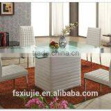 Z651 China Foshan Furniture Soft Cushion White Leather Dining Chairs thumbnail-3