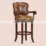 European / American style hotel solid wooden bar chair furniture IDM-C008