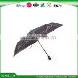 2016 High Quality 21"*8K Black Metal Frame 3 Folding Black Advertising Umbrella