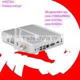 Hystou 6th Generation Fanless Mini PC i7 6500u 6600 Support Windows Used Computer 4G RAM 500G HDD