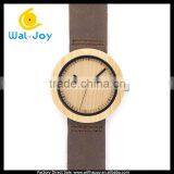WJ-5353 Japan Movement Newest Special Genuine Leather Strap Wood Dial Unisex Watches thumbnail-4