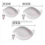 Ceramic Dinner Bamboo Shoots Shape White Irregular Plate for Restaurant Wedding Home thumbnail-3