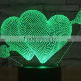266-Romantic Heart Love Shape Led Lamp 3d Optical 3d Sculpture Illusion Art Special Light Desk Led Lamp thumbnail-2
