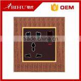 High Fashion Wood Grain Switch Socket With Neon for UK, Universal, 2 Pin and 3 Pin thumbnail-6