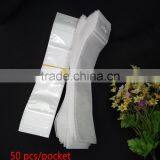 White Plastic Bag Nylon Cotton Zipper Pouch thumbnail-3