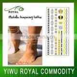 Water Transfer Jewelry Leg Chain Gold Temporary Tattoos thumbnail-1