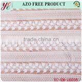 White Stripes Lucky Pattern Design Floral Organza Fabric for Women