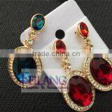 Retro Fashion Flash Diamond Earrings Round Color Drop Earrings thumbnail-4