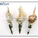 polyresin nautical decoration sea sehll conch stainless steel wine bottle stopper