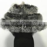 Winter Women New Fashion Big Silver Fox Fur Shawl thumbnail-3