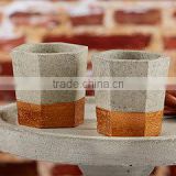 Copper and Concrete Geometric Tealight Holder