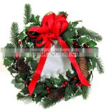 CHRISTMAS NATURAL WREATH FOR CHRISTMAS DECORATIONS with tie